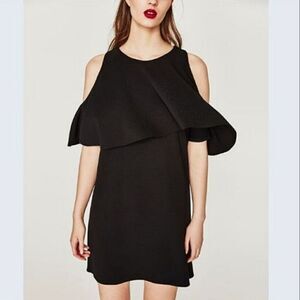Zara trafaluc cold shoulder dress